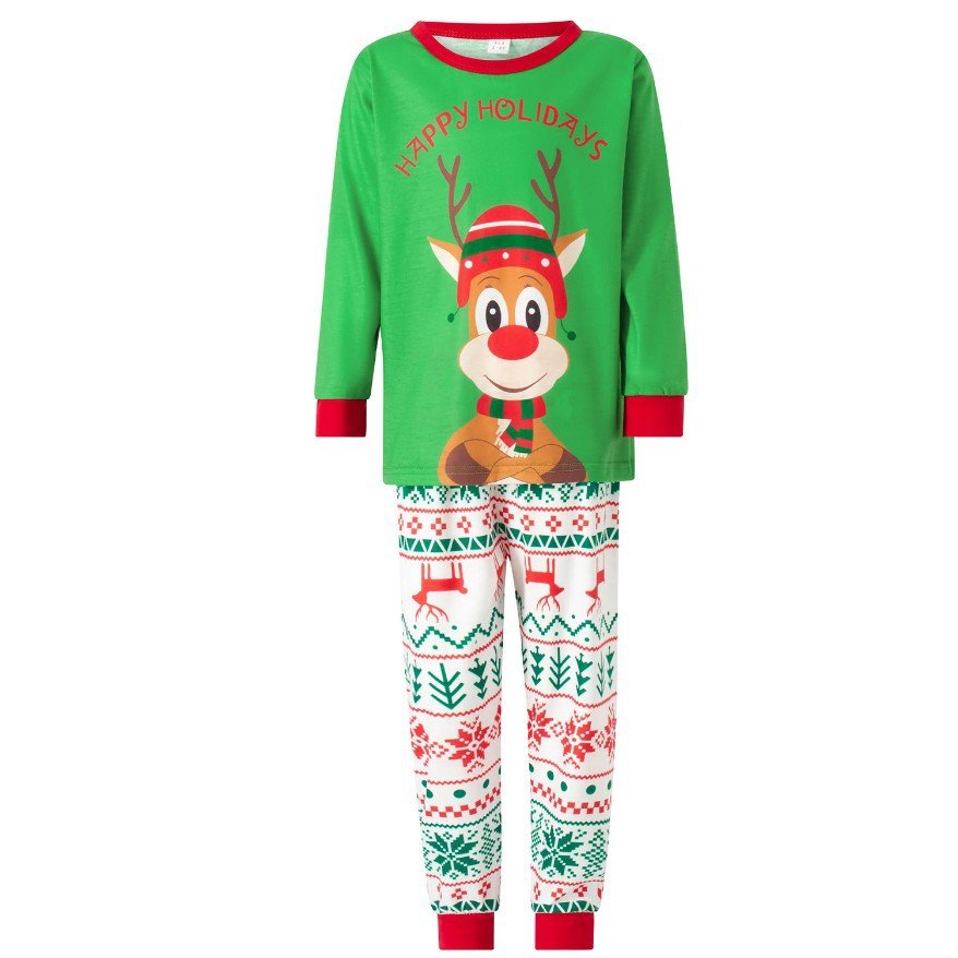 Factory wholesale Autumn and Winter Happy Holiday Letter Print Long Sleeve family father mother kids baby matching outfit