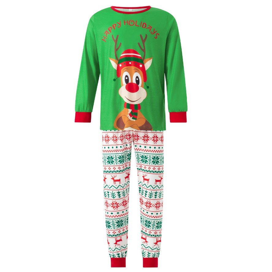 Factory wholesale Autumn and Winter Happy Holiday Letter Print Long Sleeve family father mother kids baby matching outfit