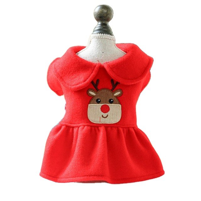 New Winter Pet Dog Clothes Warm Plush Christmas Elk Couple Dress Skirt Hoodies Dog Clothes Sweater for Small Dog Clothes Costume