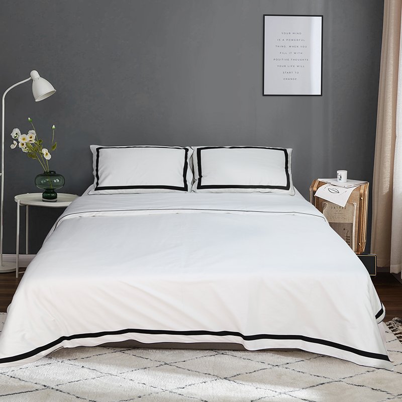 New scenarios White 100% cotton bed sheets Wholesale Hotel cotton linen bed sheet set 100 cotton quilt cover Luxury bedding sets