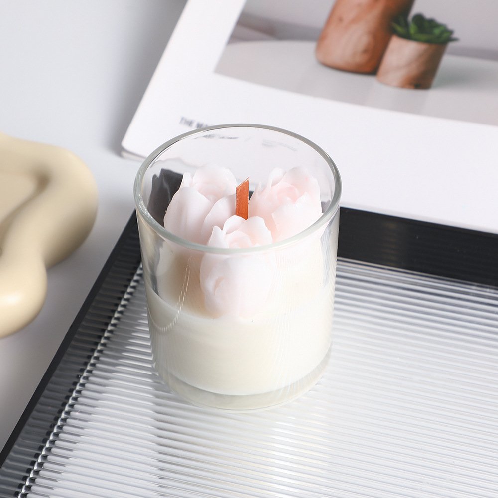 Smokeless Fragrance Soy Wax Scented Candles Flower Vase Matches Incense Burner Luxury Scented Candle Long Burning Long Lasting