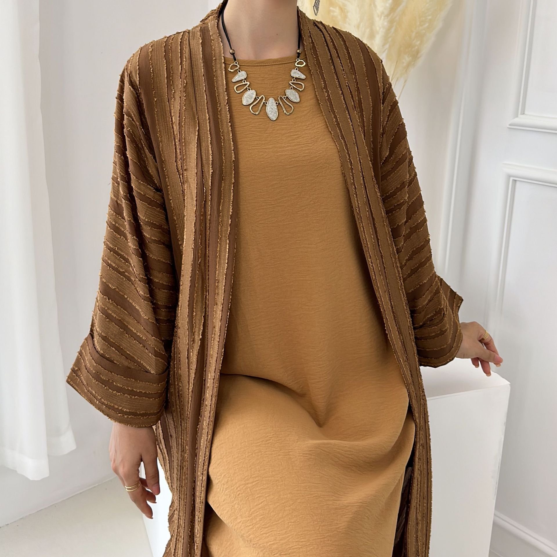 Luxury 3 Piece Abaya Set Clothes For Women And Ladies Muslims Modest Sets Abaya With Matching Inner Dress And Hijab 2024