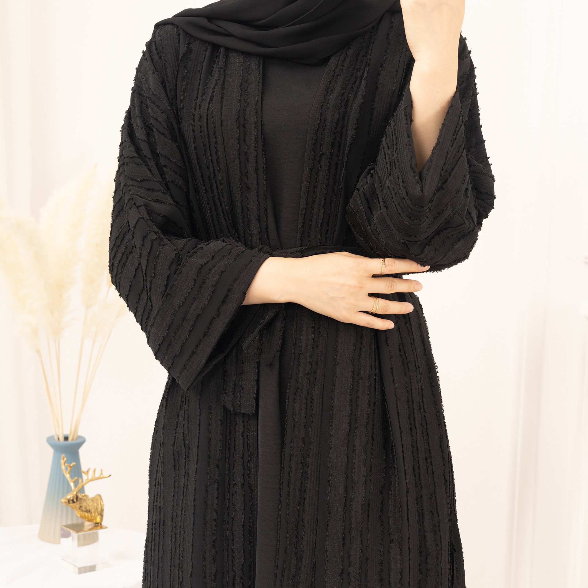 Luxury 3 Piece Abaya Set Clothes For Women And Ladies Muslims Modest Sets Abaya With Matching Inner Dress And Hijab 2024