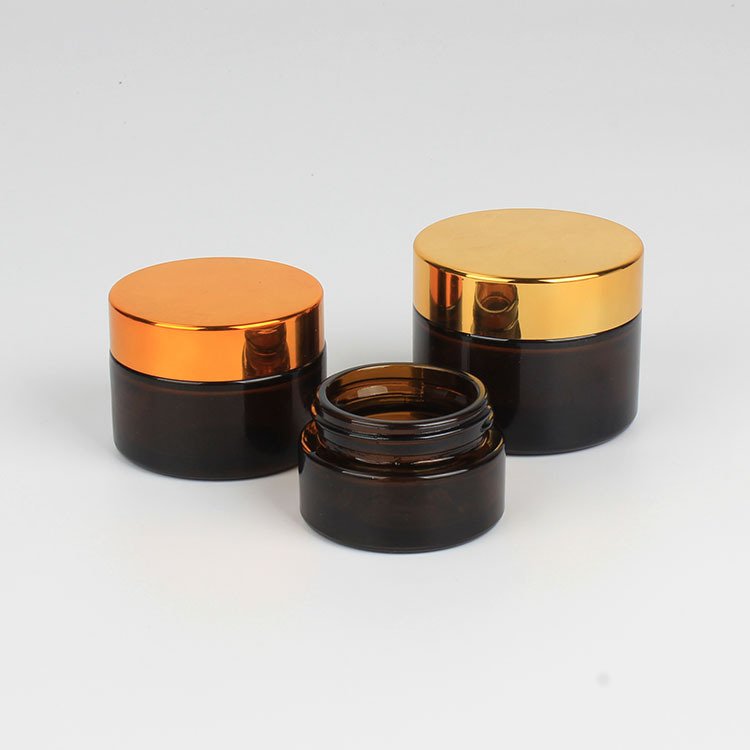factory 10g 20g 30g 50g Glass Amber transparent Brown Cosmetic Face Cream Bottles Lip Balm Sample Container Jar