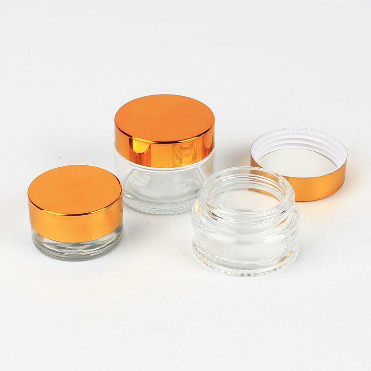 factory 10g 20g 30g 50g Glass Amber transparent Brown Cosmetic Face Cream Bottles Lip Balm Sample Container Jar