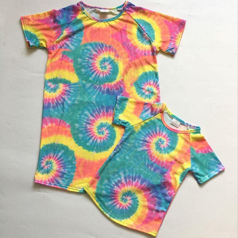 Best selling mom and me clothing outfits t shirt for family leopard printing mommy and daughter matching clothes