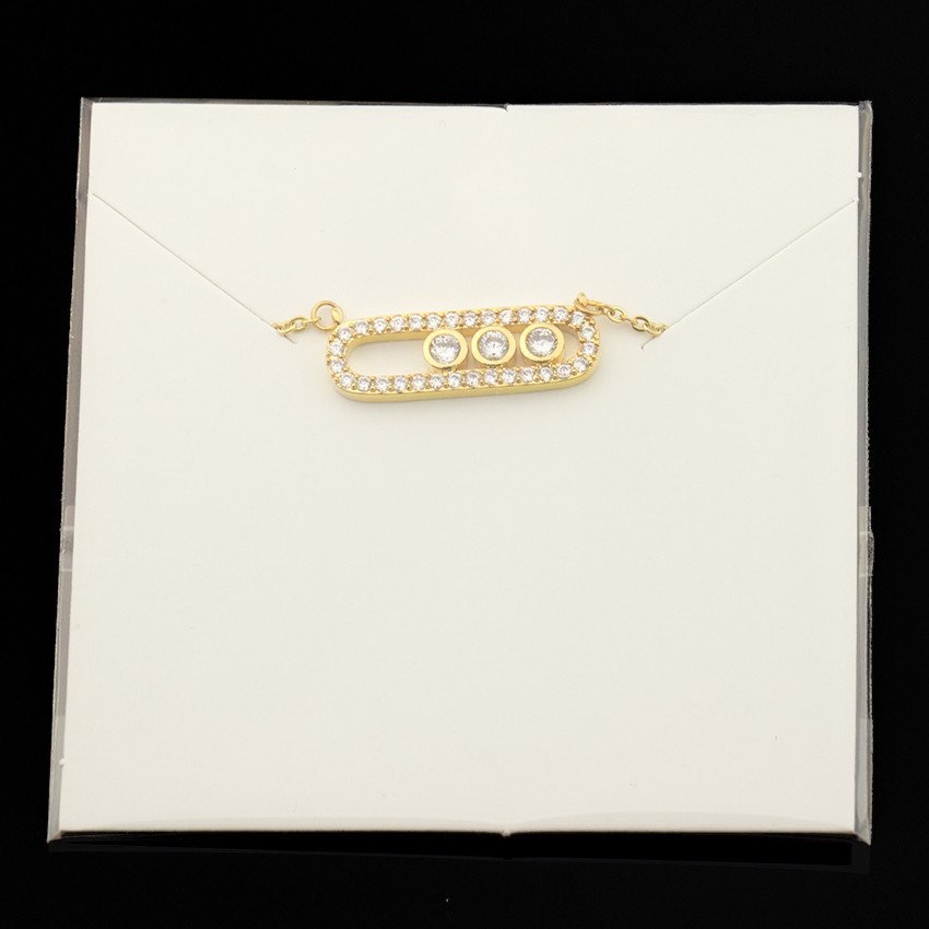 Charming Zircon Two-color Necklace Stainless steel Chain Type with Pendant Optional Matching All Three Colors