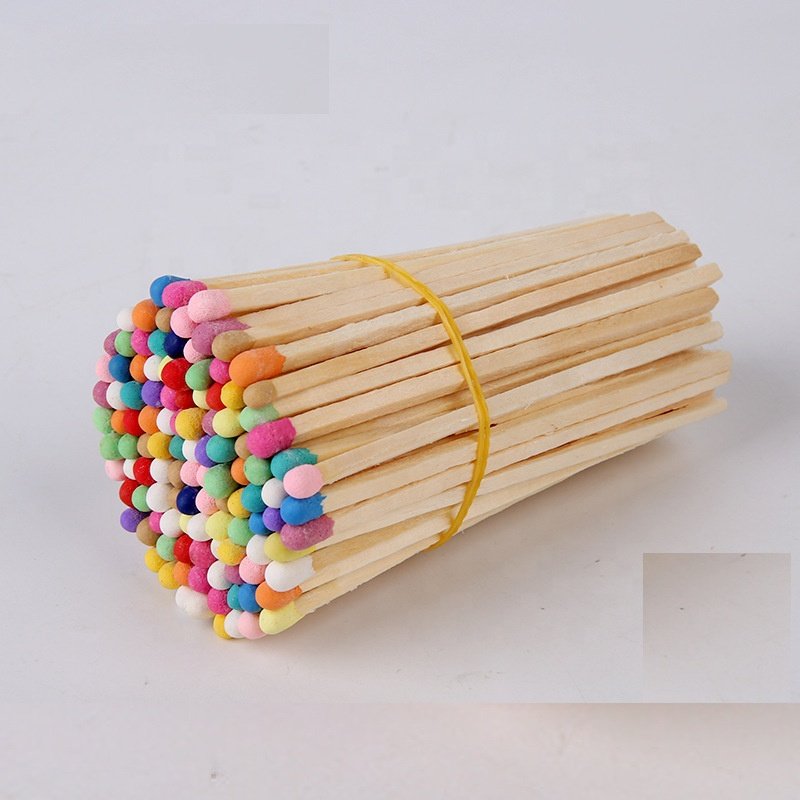 Charcoal black Safety Matches Factory Wholesale Colored Matchsticks 2.5 3 4 inch Match sticks red pink white tip 8" long matches