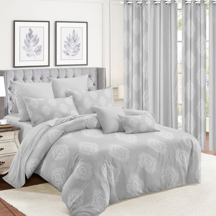 Microfiber bedding set Modern Comfy 2024 Fashion trend Bedding sets with matching curtains