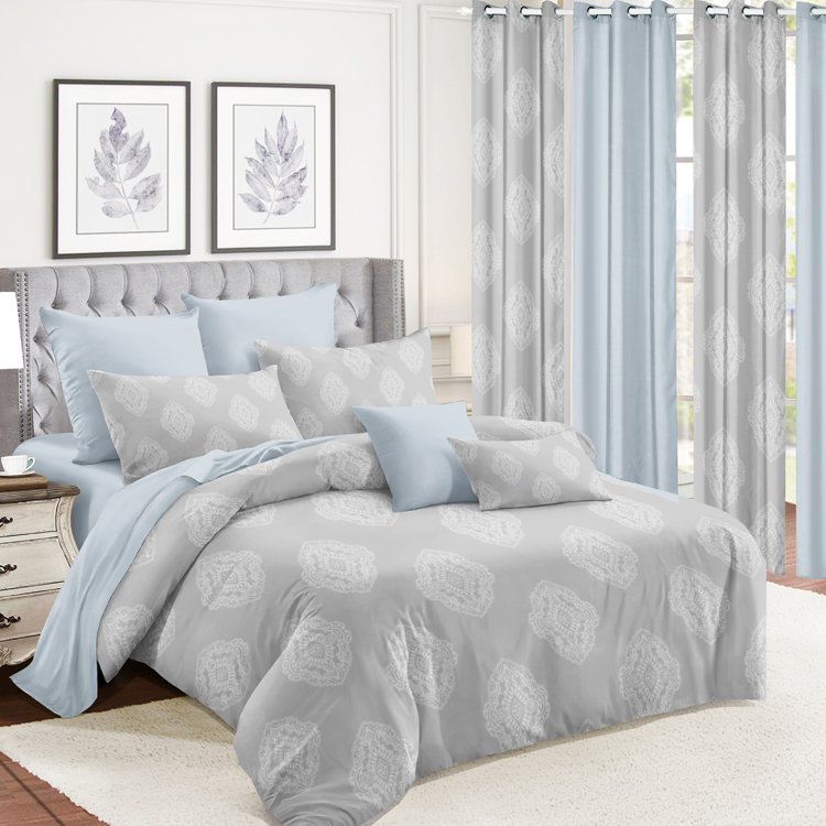 Microfiber bedding set Modern Comfy 2024 Fashion trend Bedding sets with matching curtains