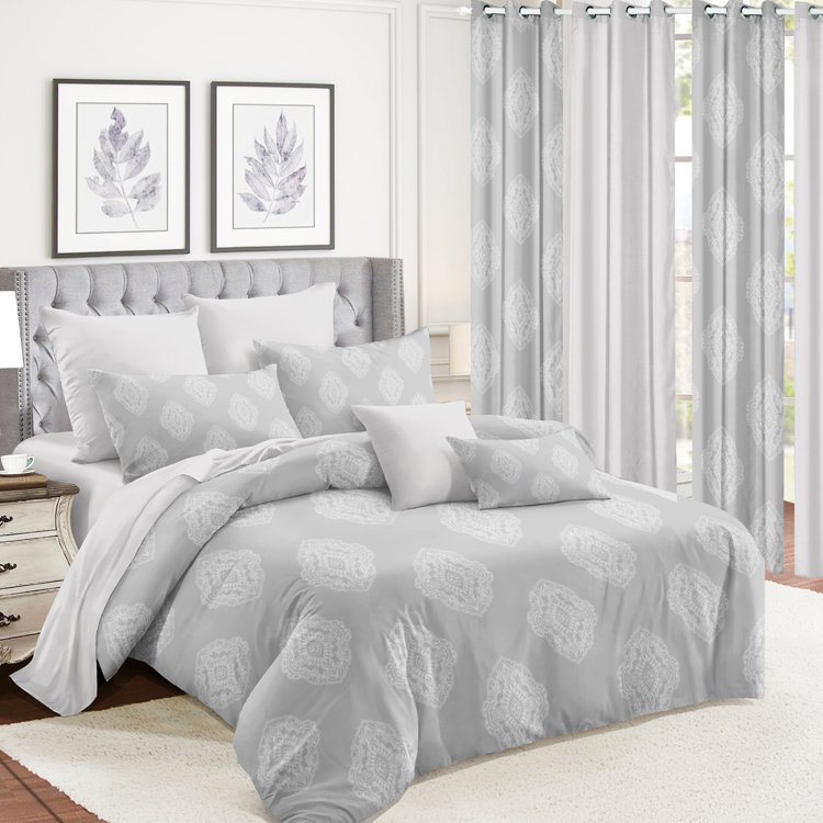 Microfiber bedding set Modern Comfy 2024 Fashion trend Bedding sets with matching curtains