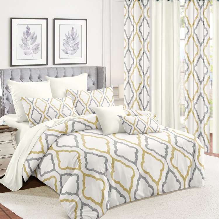Microfiber bedding set Modern Comfy 2024 Fashion trend Bedding sets with matching curtains