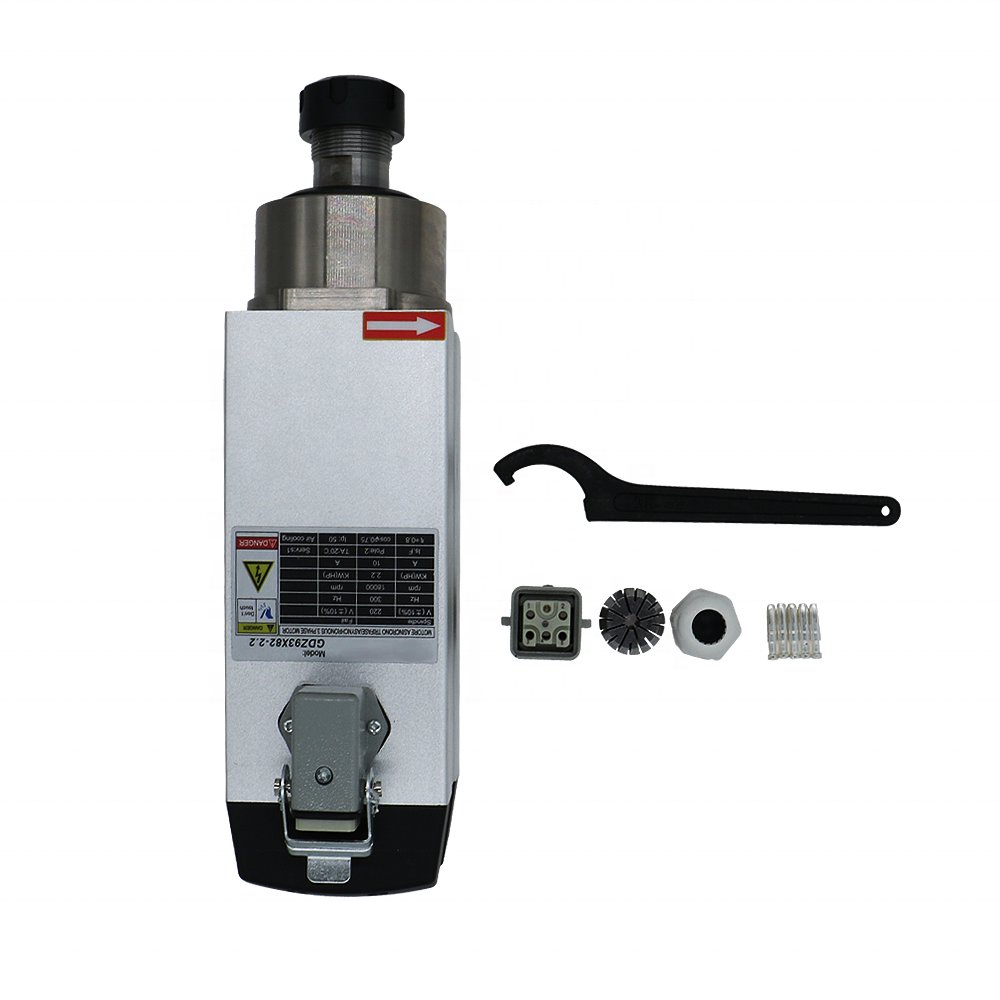 HLTNC spindle motor cnc GDZ-93*82 -2.2 ER20 24000rpm 220V/380V air cooled spindle 2.2kw match with 2.2kw VFD For CNC Router