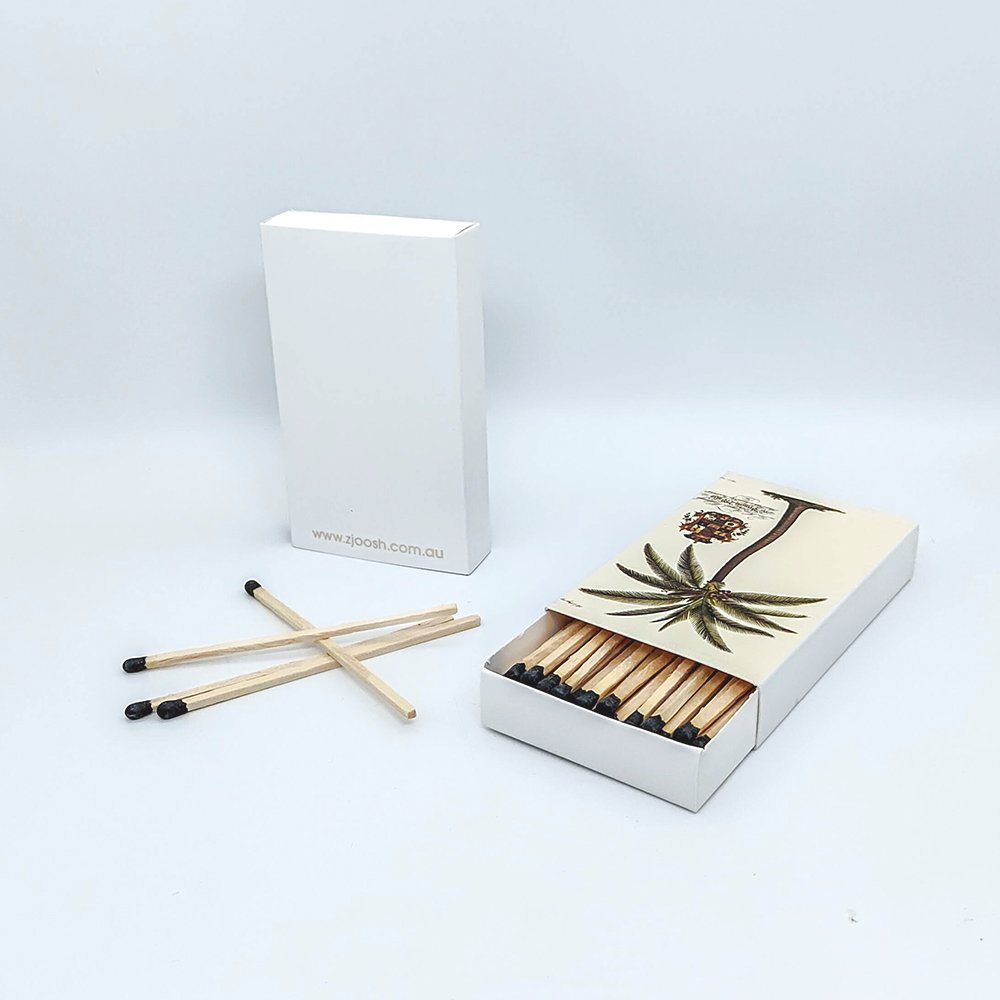 Custom logo gold foil long wooden matches in paper box Safety candle Matchsticks decorative