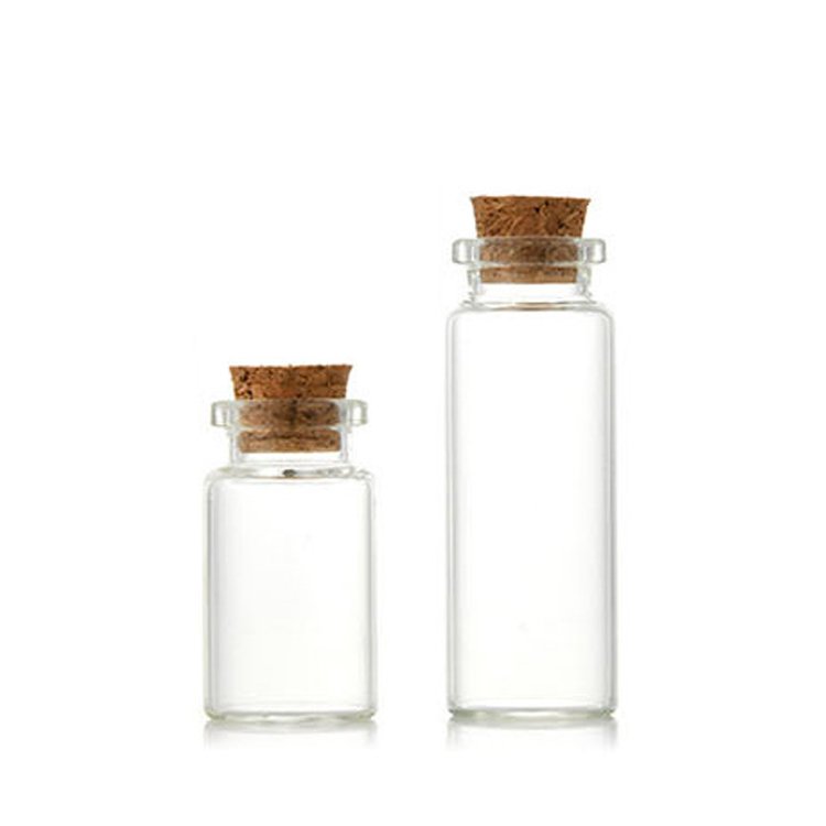 Wholesale 1ml 5ml 7ml 10ml 15ml 20ml 30ml glass vials seed flower matches packaging empty glass bottle with cork