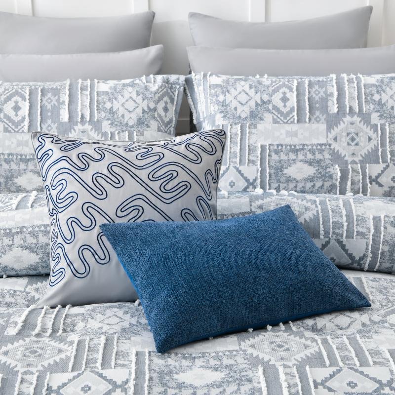 Customizable Bedding Set Modern Full Size Cotton with Jacquard Stripes Matching Pillow Shams Quilt Cover