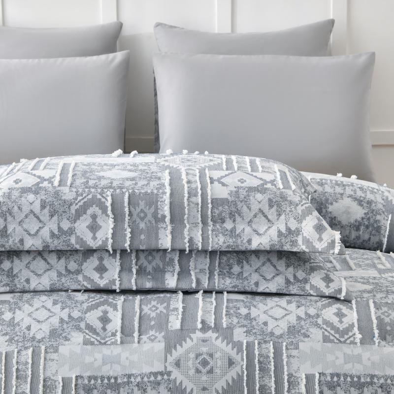 Customizable Bedding Set Modern Full Size Cotton with Jacquard Stripes Matching Pillow Shams Quilt Cover