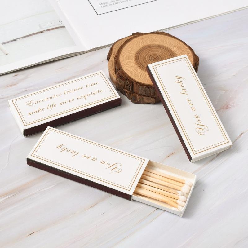 Label striker cheap factory Safe In glass jar with logo custom for candle box stick for hotel colorful in bulk luxury matches