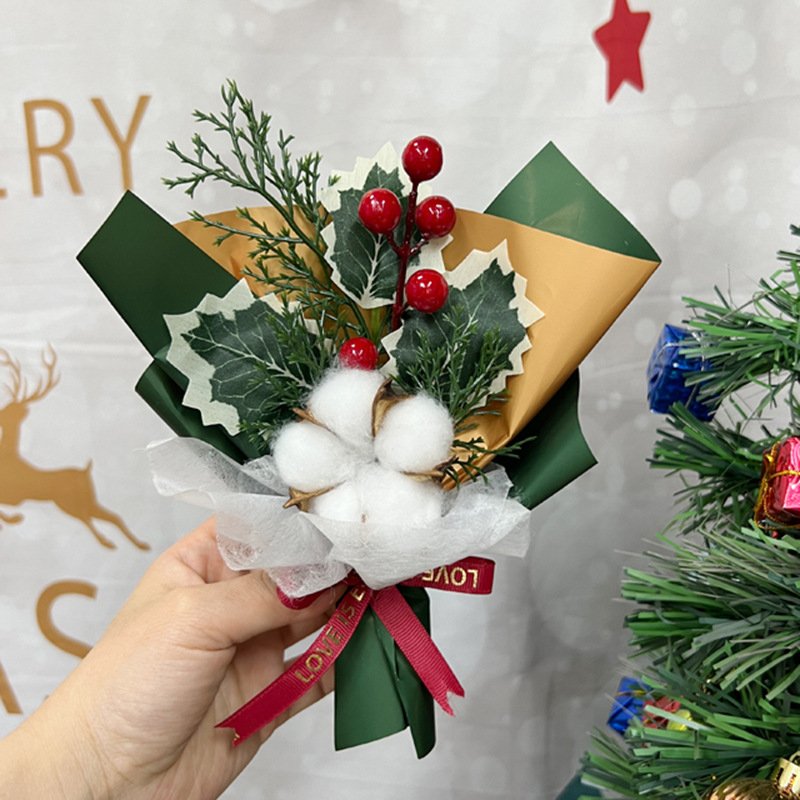 High Quality Christmas Bouquet Gift box DIY matching creative gift Cotton pine cone Christmas decoration creative bouquet