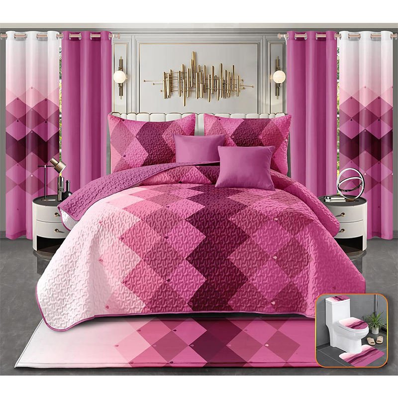 Popular American 13pcs bed sheets set king size in stock bedding sheet with curtains carpet set home bedroom use bedding sheet