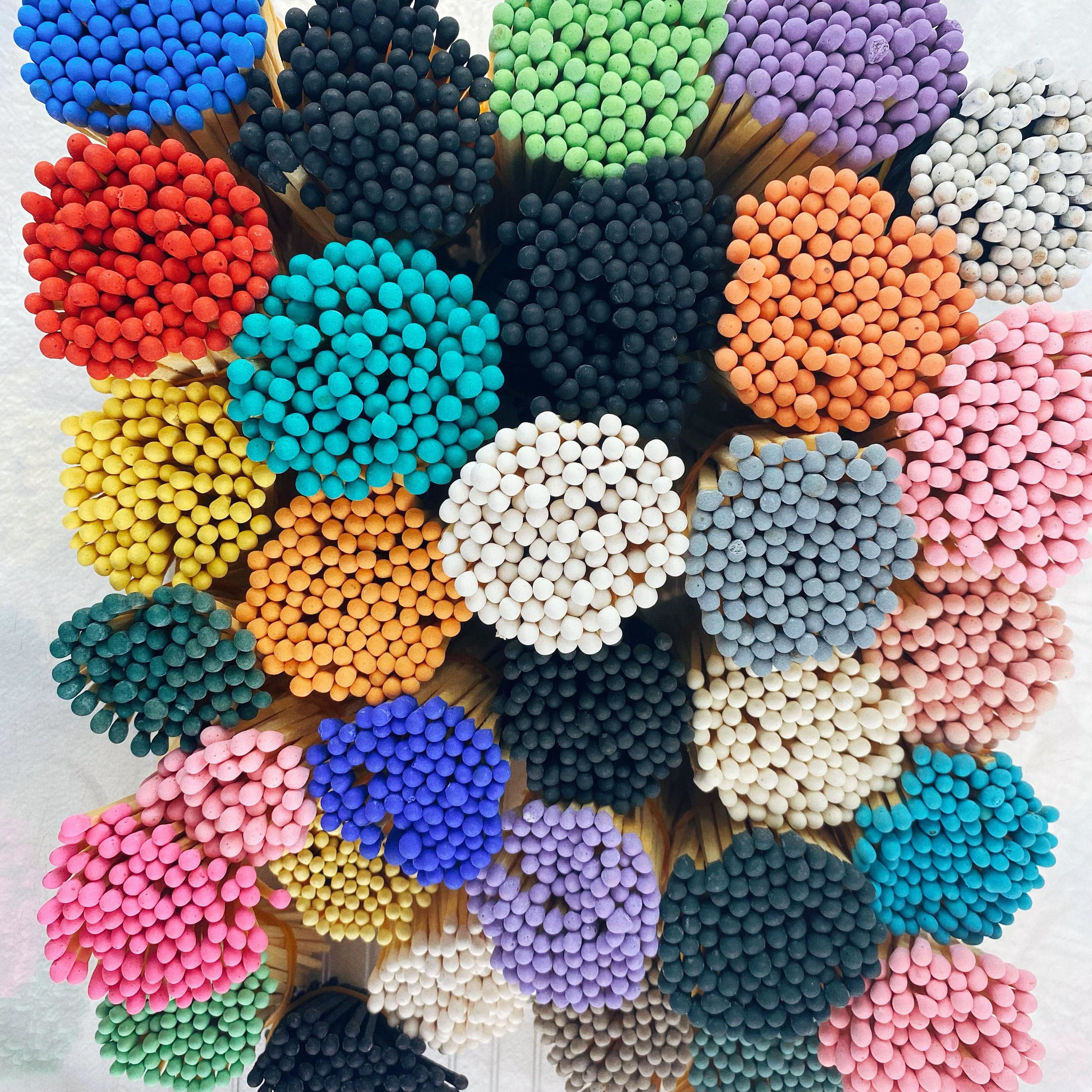 Matches Disposable Bulk matches wholesale Customizable matchbox 10cmLong stem colored head match