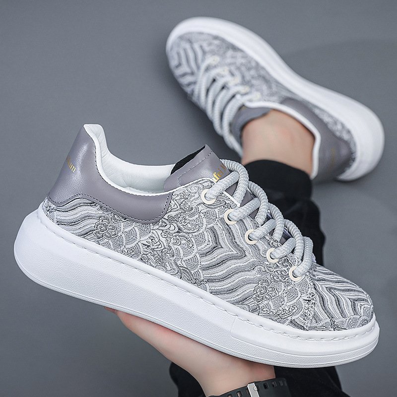 New Trend Men Sneakers Korean Version Of Men's Casual Platform All Match Breathable Canvas Shoes