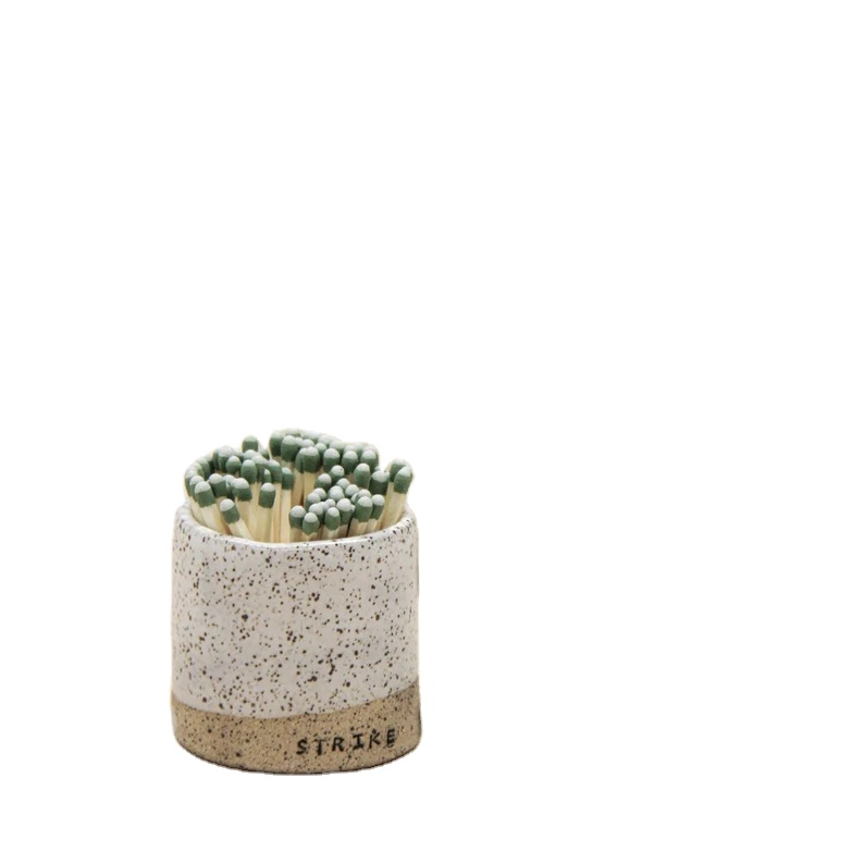 Ceramic match jar logo Matchstick Holder Succulent Pot Toothpick Holder Succulent Holder