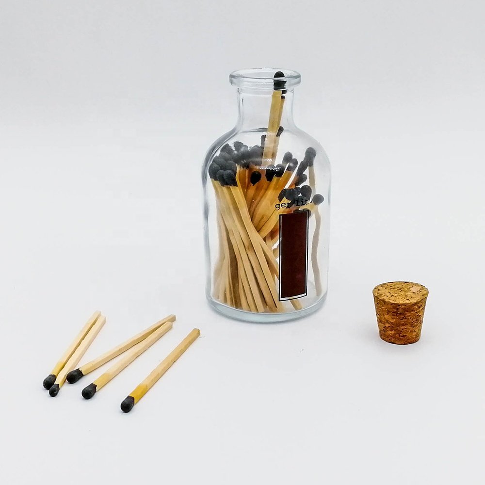 Hot Selling Wooden Match Sticks Colored Safety Matches In Glass Jar