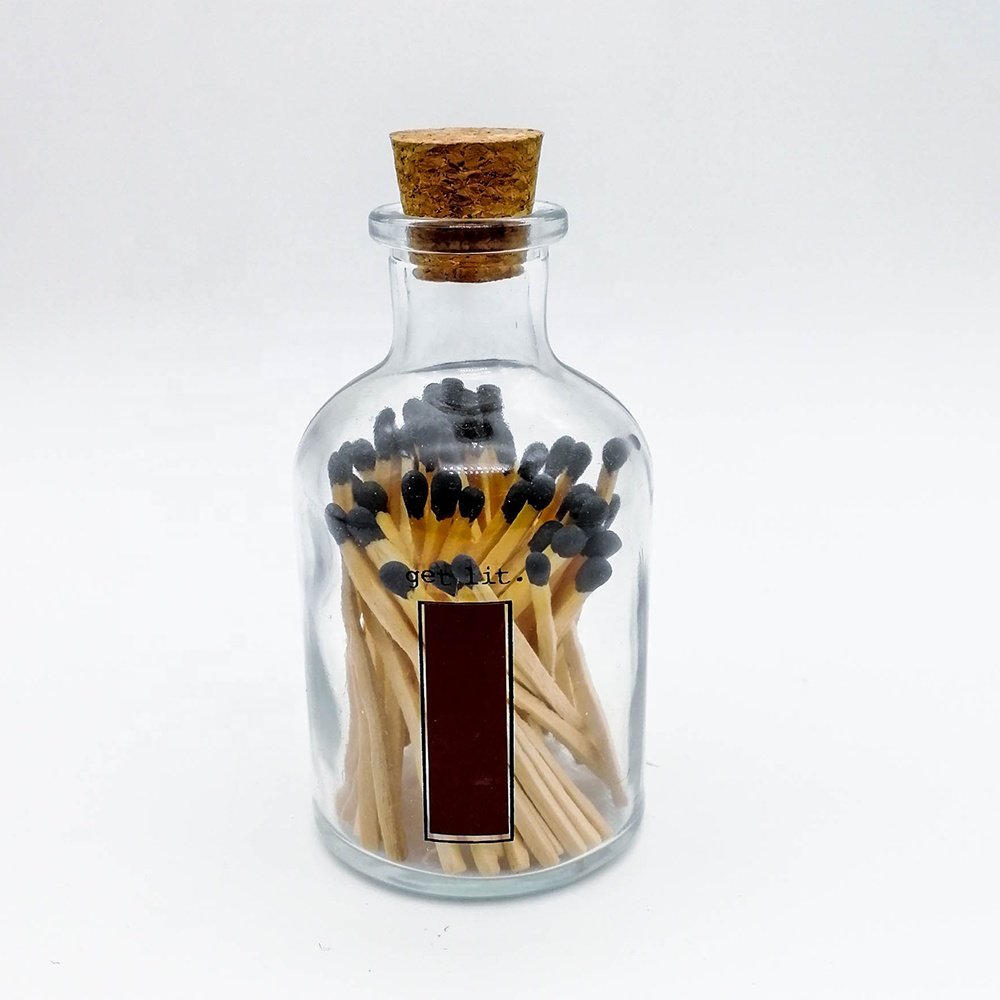 Hot Selling Wooden Match Sticks Colored Safety Matches In Glass Jar