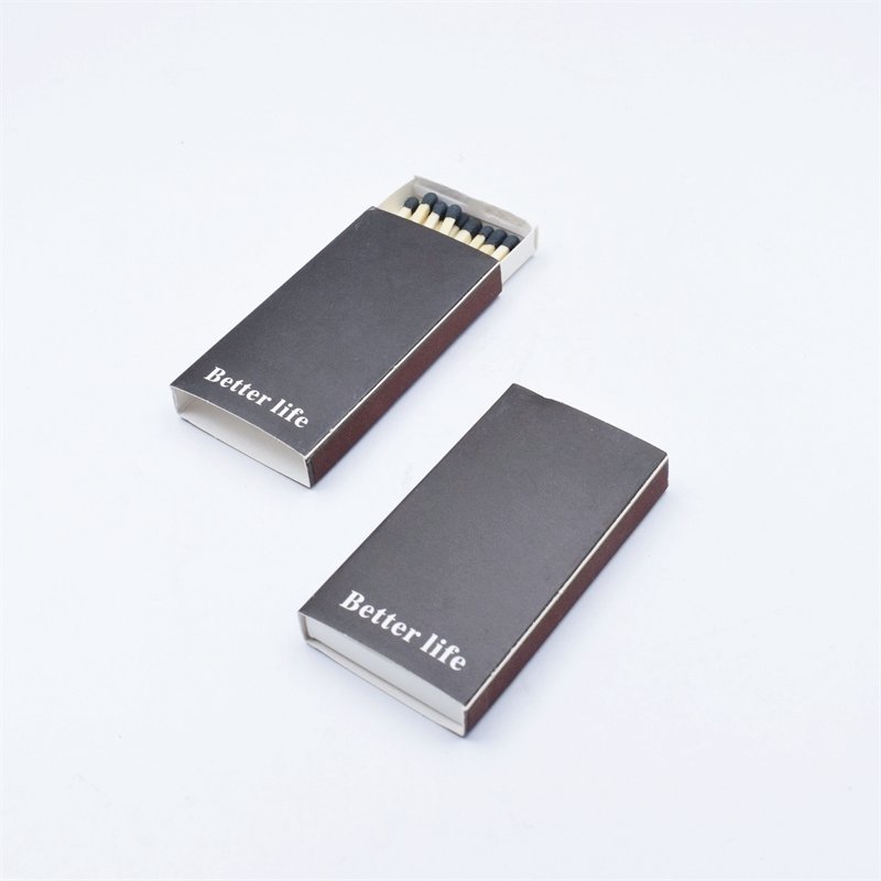 Safety Box Matches with Logo, Hotel Home Custom Black Box White Logo, Colorful Deluxe Candle Matches