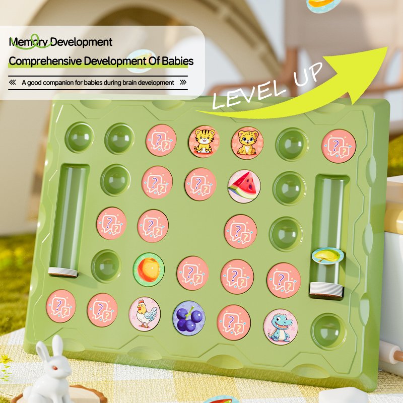 Customized Educational Toys Memory Matching Board Game Fruit Animal Inversion Chess Toy Two-player Puzzle Board Game For Kids