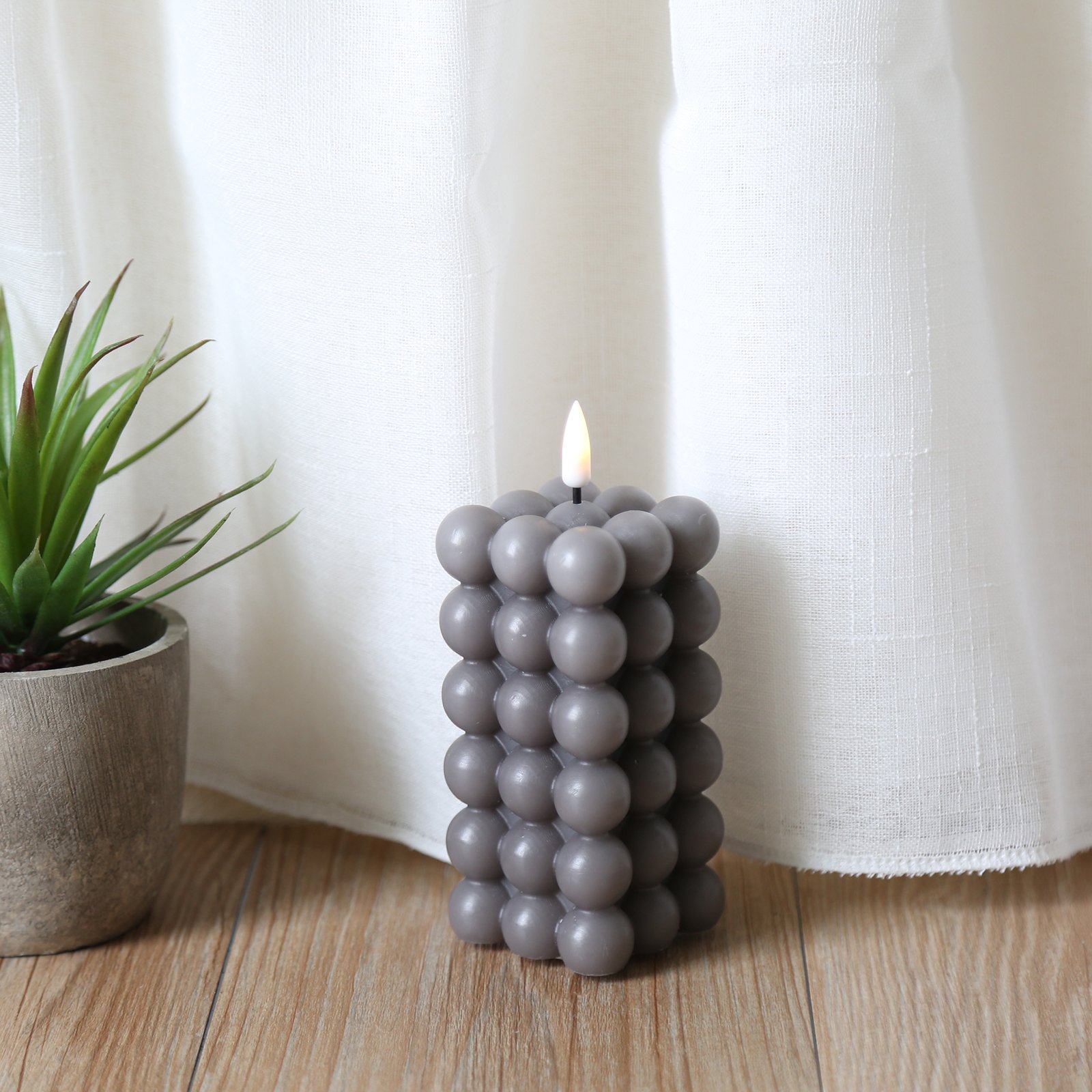 Matti's Home Decoration 3d Real Flame Battery Operated Led Stick Cube Ball Candle