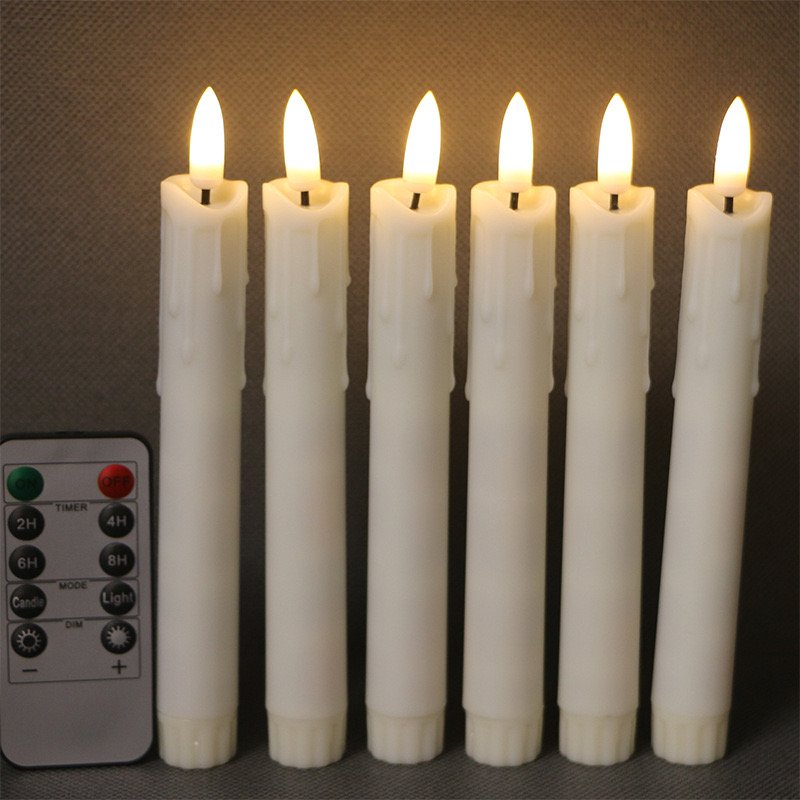 Led Plastic Candle Wedding Remote Candle Holder White Wedding Decoration Led Electronic Matches For Candle