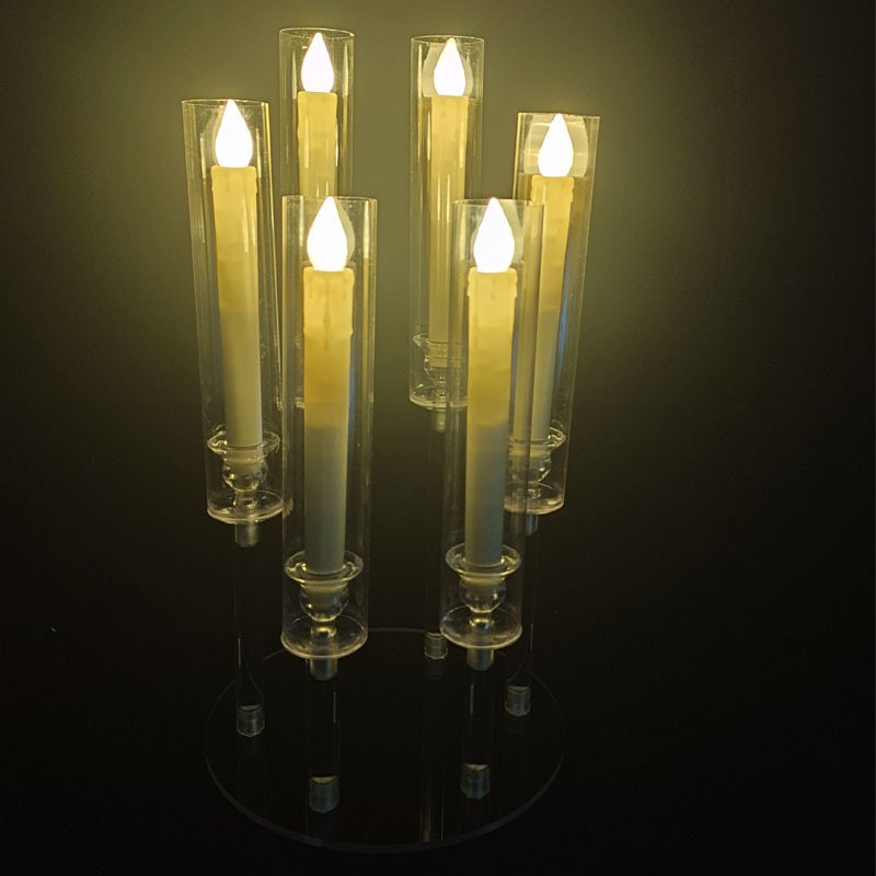 Led Plastic Candle Wedding Remote Candle Holder White Wedding Decoration Led Electronic Matches For Candle