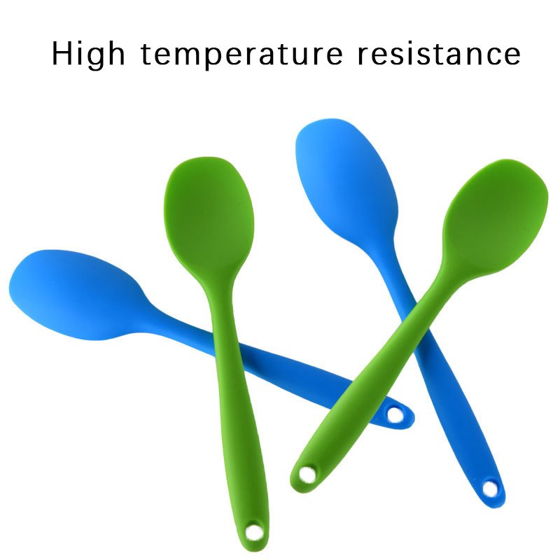Heat Resistant Food Grade Silicone Spoon Cooking Tool BPA Free Multicolor Baby Feeding Spoon Set