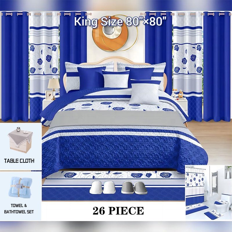 Southwest 3D Printed Bedding Sets 22pc 24pc 26pc Quilted Quilt Bed Cover and Matching Curtains Includes Bed Sheet Set