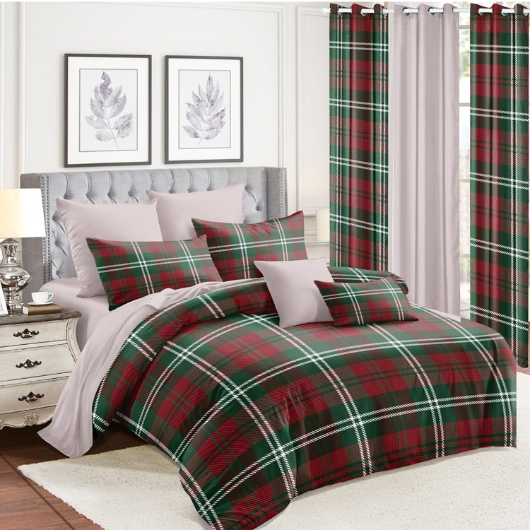 Skin-friendly Polyester Printed Bed Sheets High Quality Bedroom bedding Set quilt cover Matching Curtains for home