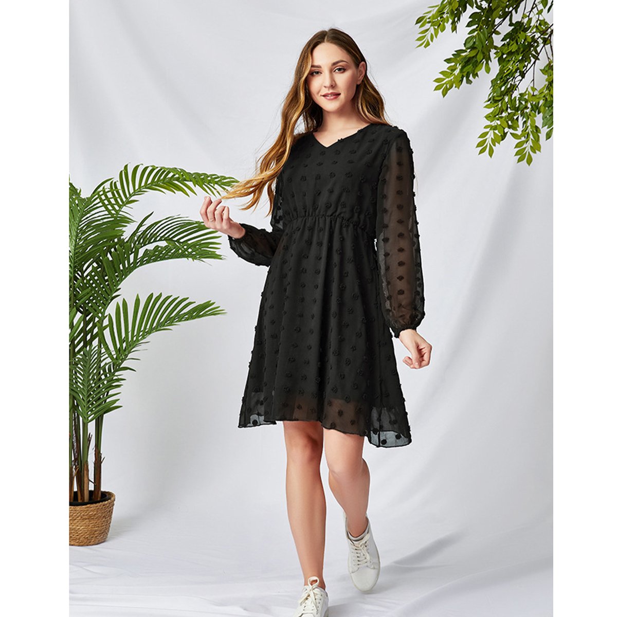 vendor children clothing Chiffon Long Sleeve matching dress mom and baby matching outfits