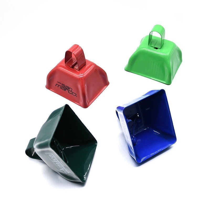 Promo custom imprint 3 Inch cow bells with handle school spirit noisemakers classic metal cowbell for sporting events cheering