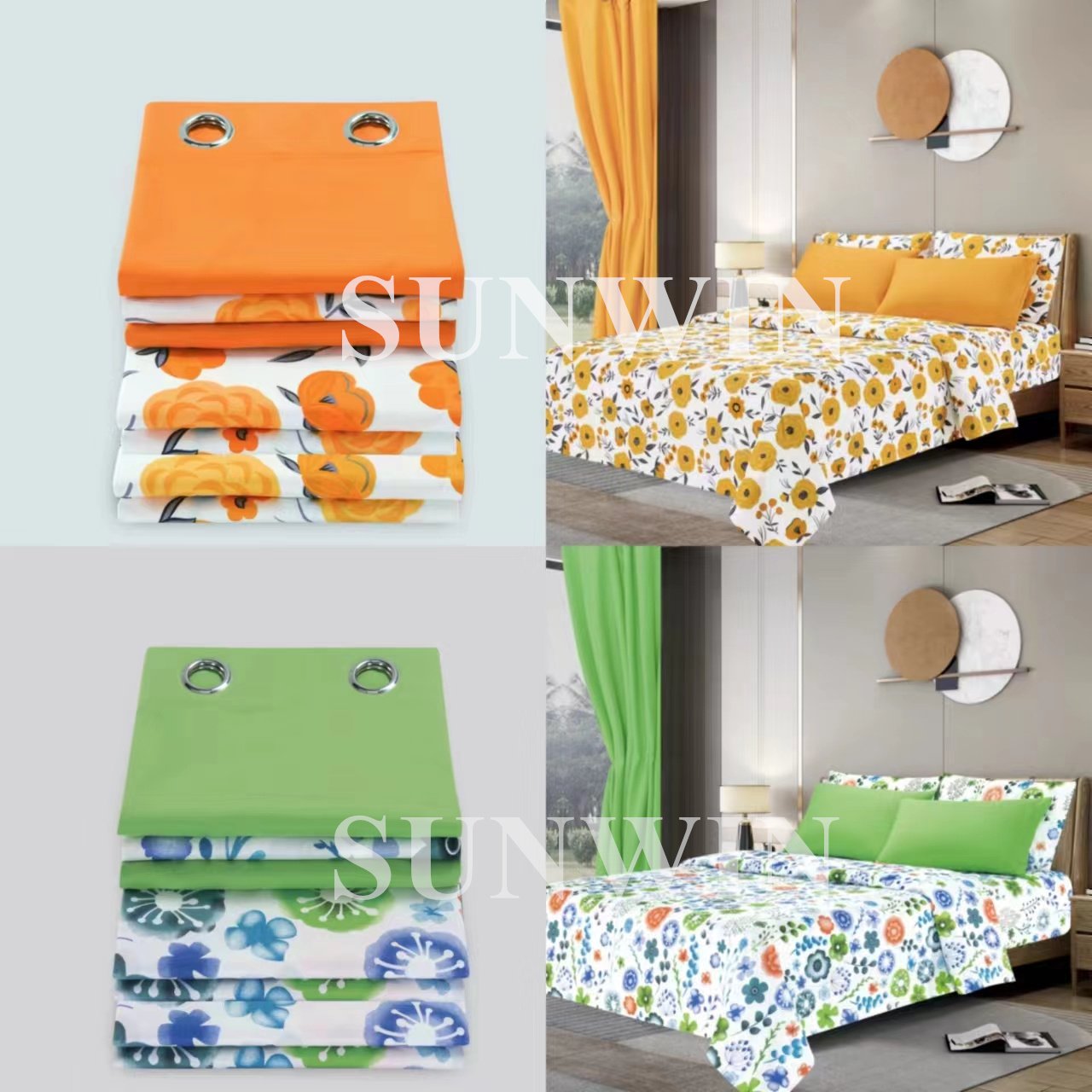 OEM microfiber king size 8 pieces bed skirt set with curtain polyester sheet with matching with curtains bed sheet set