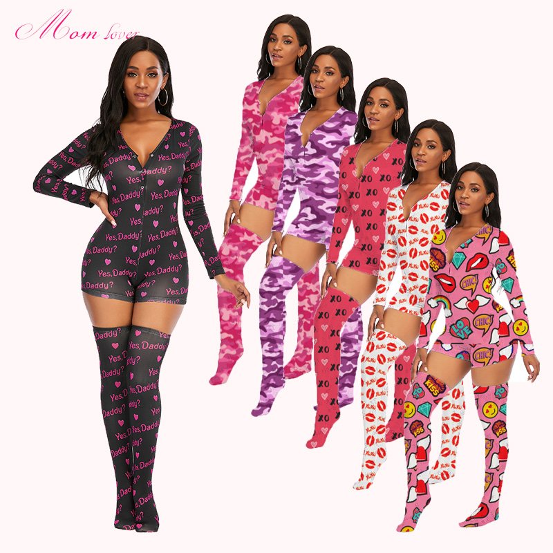 2021 Women Onesie Onesis With Matching Socks Lounge Wear Women Pajama Sets Sleepwear Onesie For Women