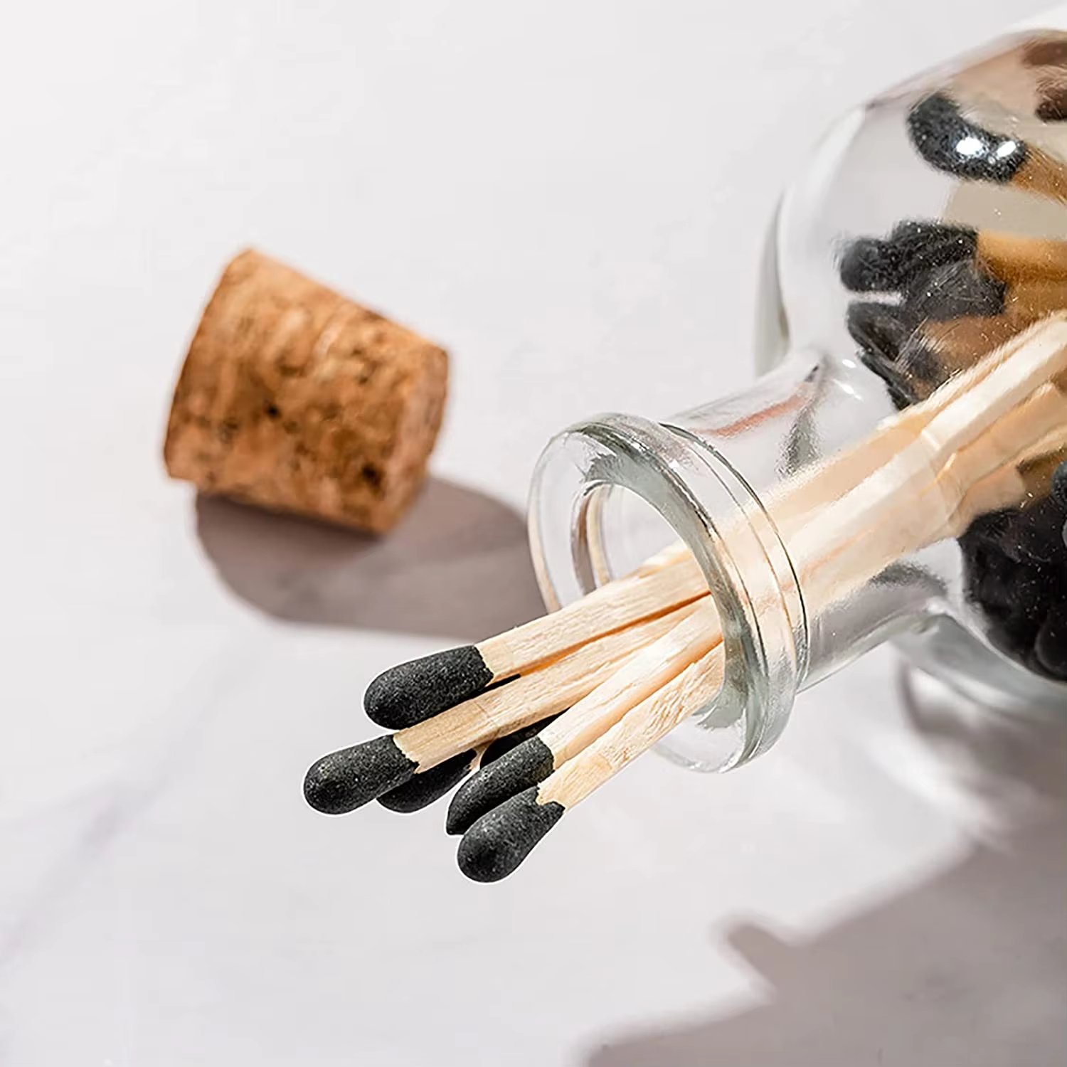 Safety Candle Matchsticks Custom Logo Long Wooden Stick Glass bottle of matches