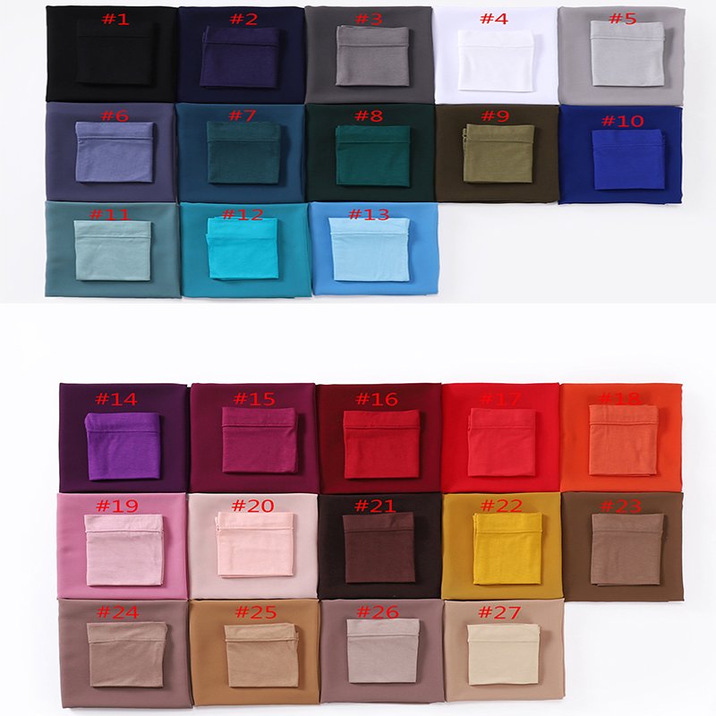 Fashion Matching Color Undercap with Scarf Chiffon Hijab Muslim Hijabs Inner and Scarves for Women