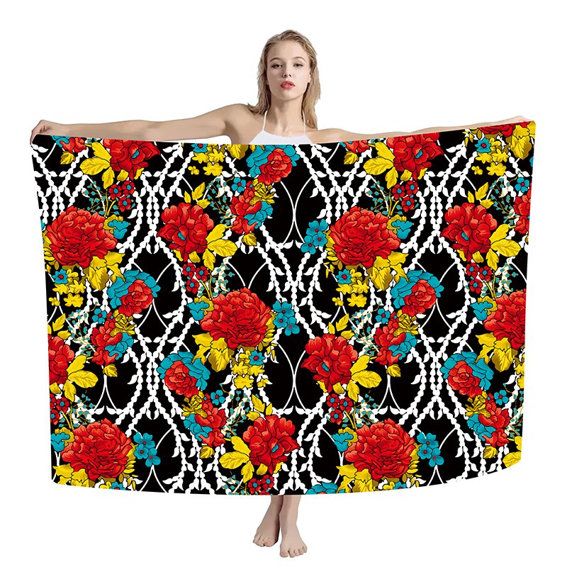 New Hawaiian Sarong Women Customized Polynesian Island Pattern Cover Up for Vacation Match Casual Swimsuits