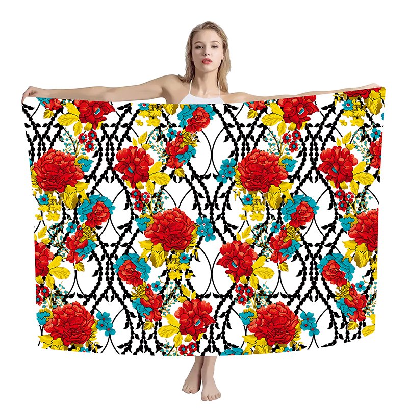 New Hawaiian Sarong Women Customized Polynesian Island Pattern Cover Up for Vacation Match Casual Swimsuits
