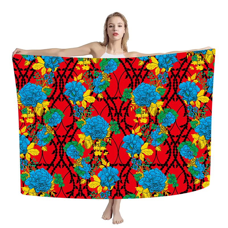 New Hawaiian Sarong Women Customized Polynesian Island Pattern Cover Up for Vacation Match Casual Swimsuits
