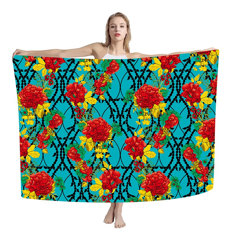 New Hawaiian Sarong Women Customized Polynesian Island Pattern Cover Up for Vacation Match Casual Swimsuits