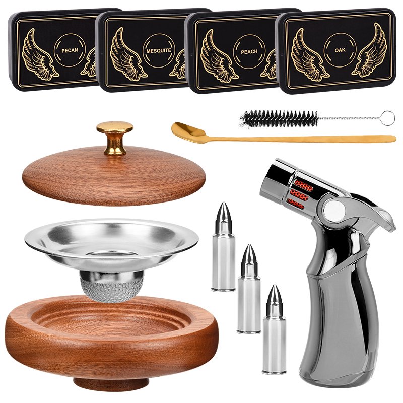 2023 New Design Old Fashioned Cocktail Smoker Premium Gift Box Cocktail Smoker Kit With Torch Lighter For Christmas Gift