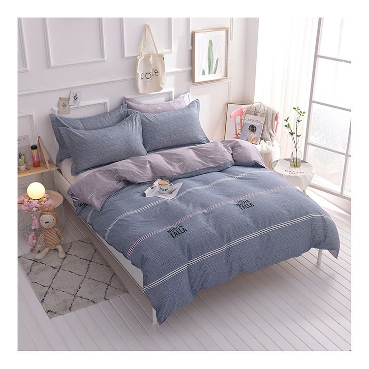 4pcs 100% Cotton print softer fabric nonwoven bed sheet collections luxury wholesale bedding set