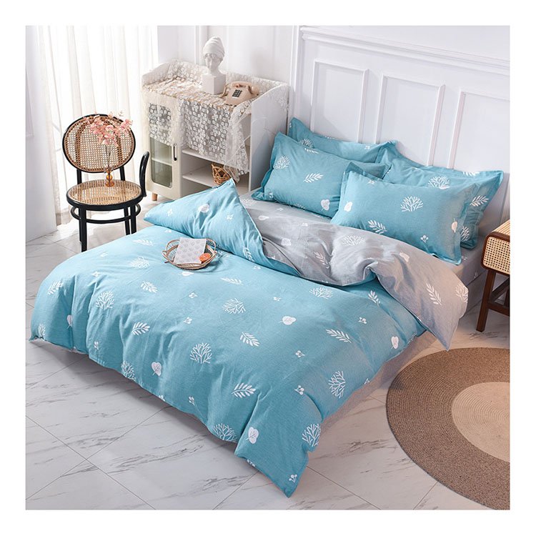 4pcs 100% Cotton print softer fabric nonwoven bed sheet collections luxury wholesale bedding set
